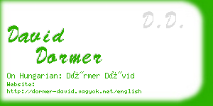 david dormer business card